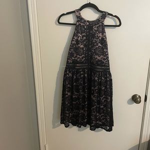 navy blue lace dress with liner